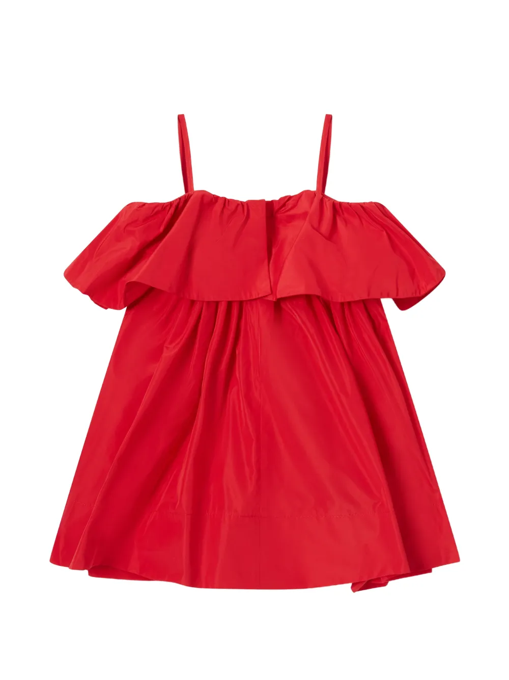 Stella McCartney Kids ruffled spaghetti-strap dress Rood