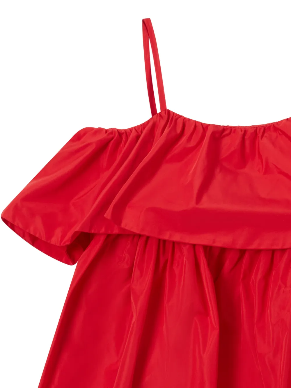 Stella McCartney Kids ruffled spaghetti-strap dress Rood