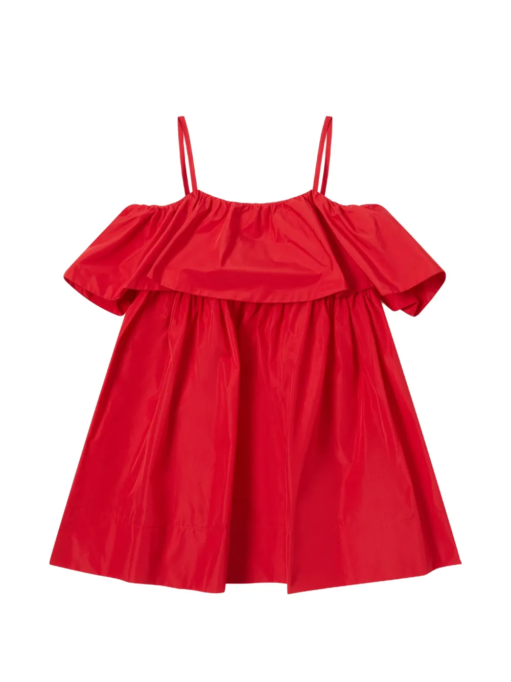 Stella McCartney Kids ruffled spaghetti-strap dress - Rosso