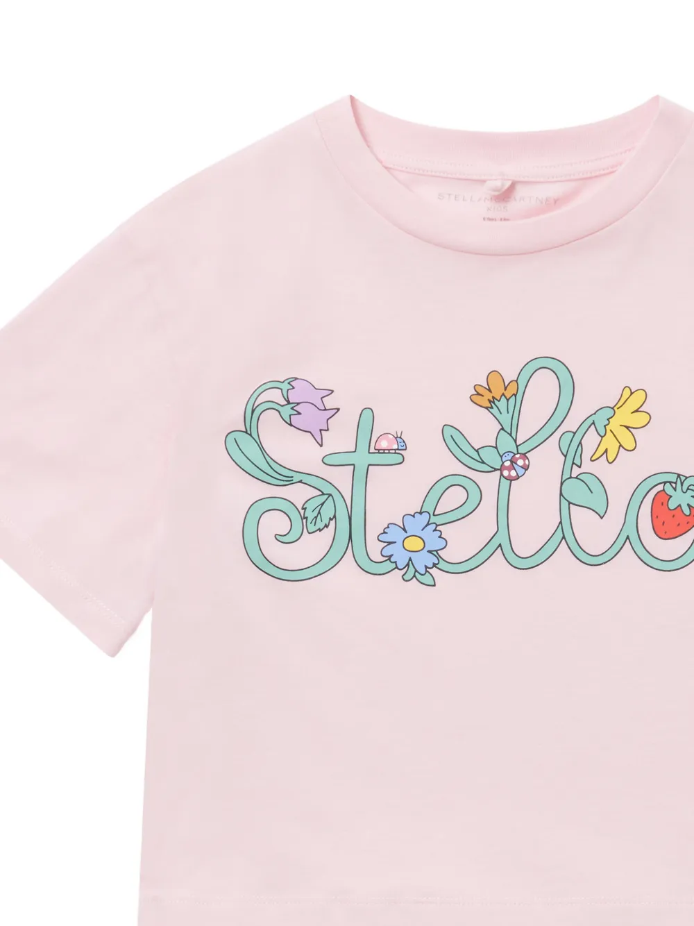 Stella McCartney Kids T-shirt met bloemenprint Roze