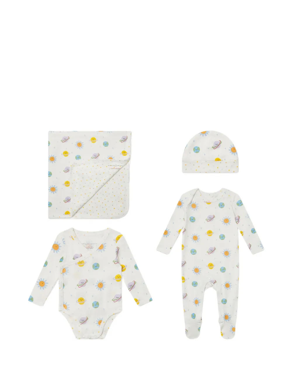 Stella McCartney Kids Set tutina, coperta e tutina con stampa - Bianco