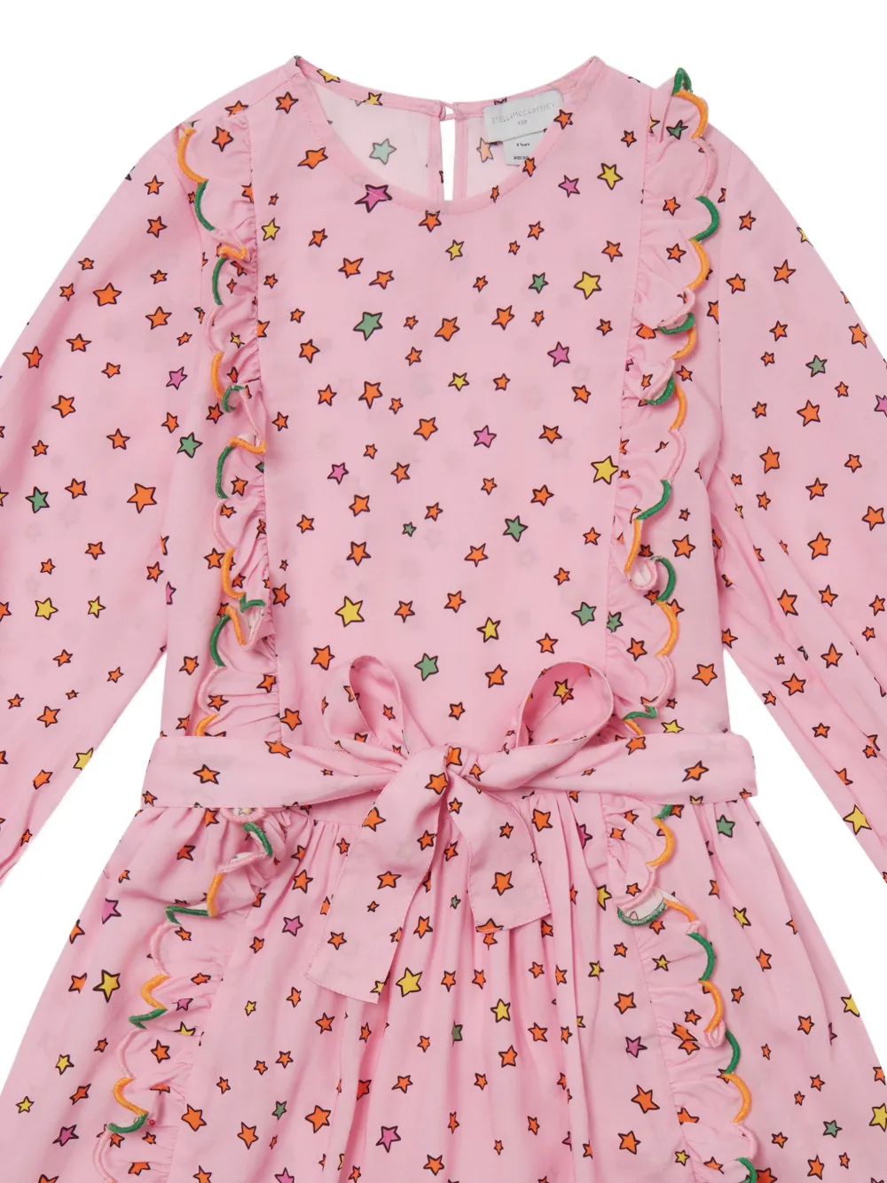 Stella McCartney Kids star-print ruffled dress Roze
