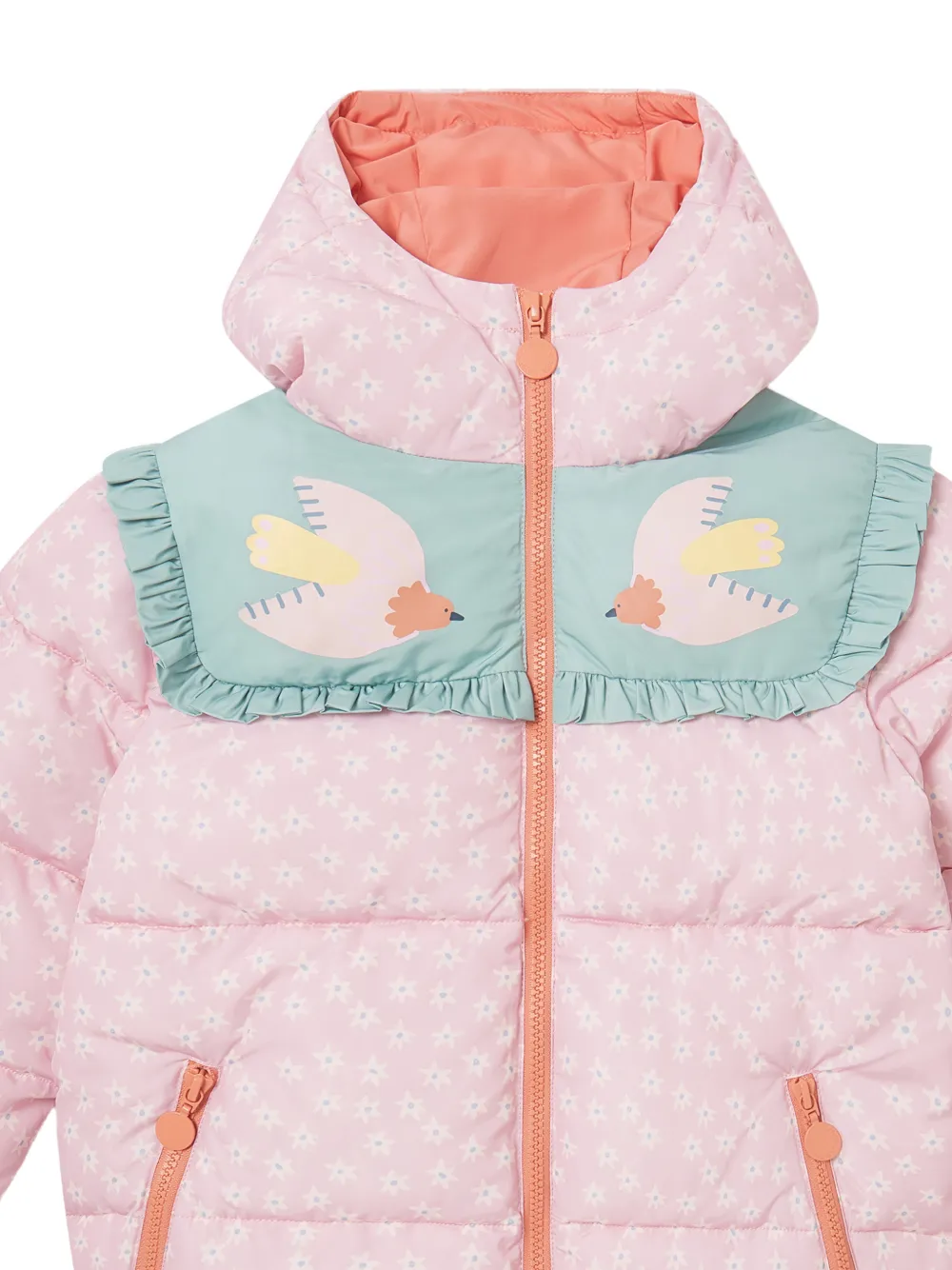 Stella McCartney Kids Jas met bloemenprint en ruches Roze