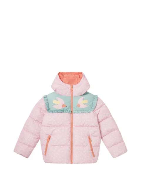 Stella McCartney Kids abrigo con estampado floral y volantes