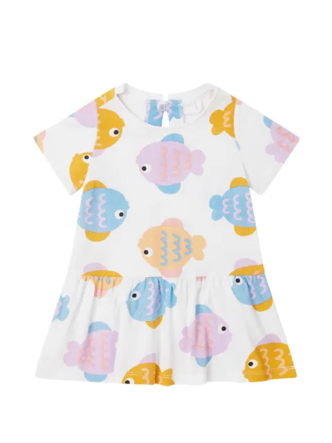 Stella McCartney Kids vestido con peces estampados y volantes