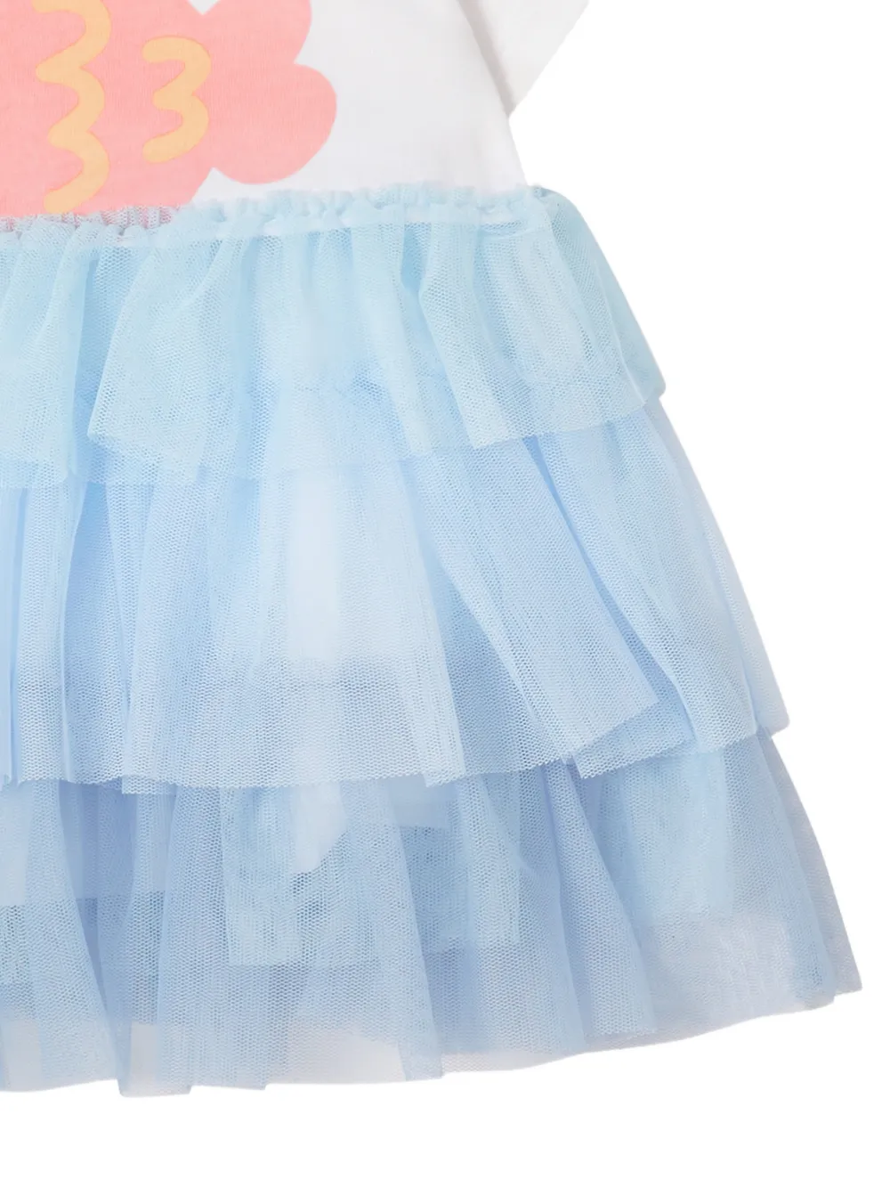 Stella McCartney Kids Gelaagde jurk met vis-print Wit
