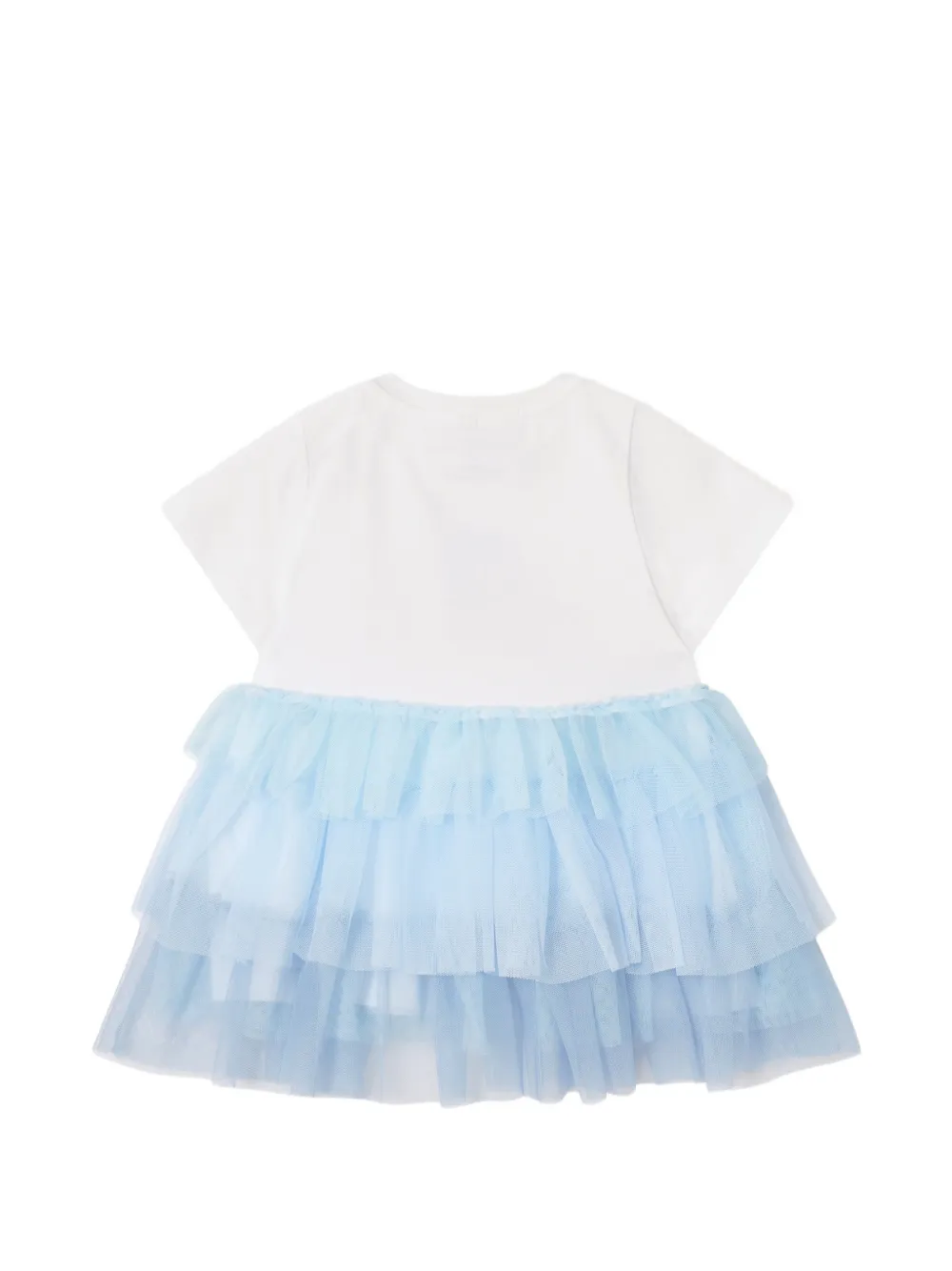 Stella McCartney Kids Gelaagde jurk met vis-print Wit
