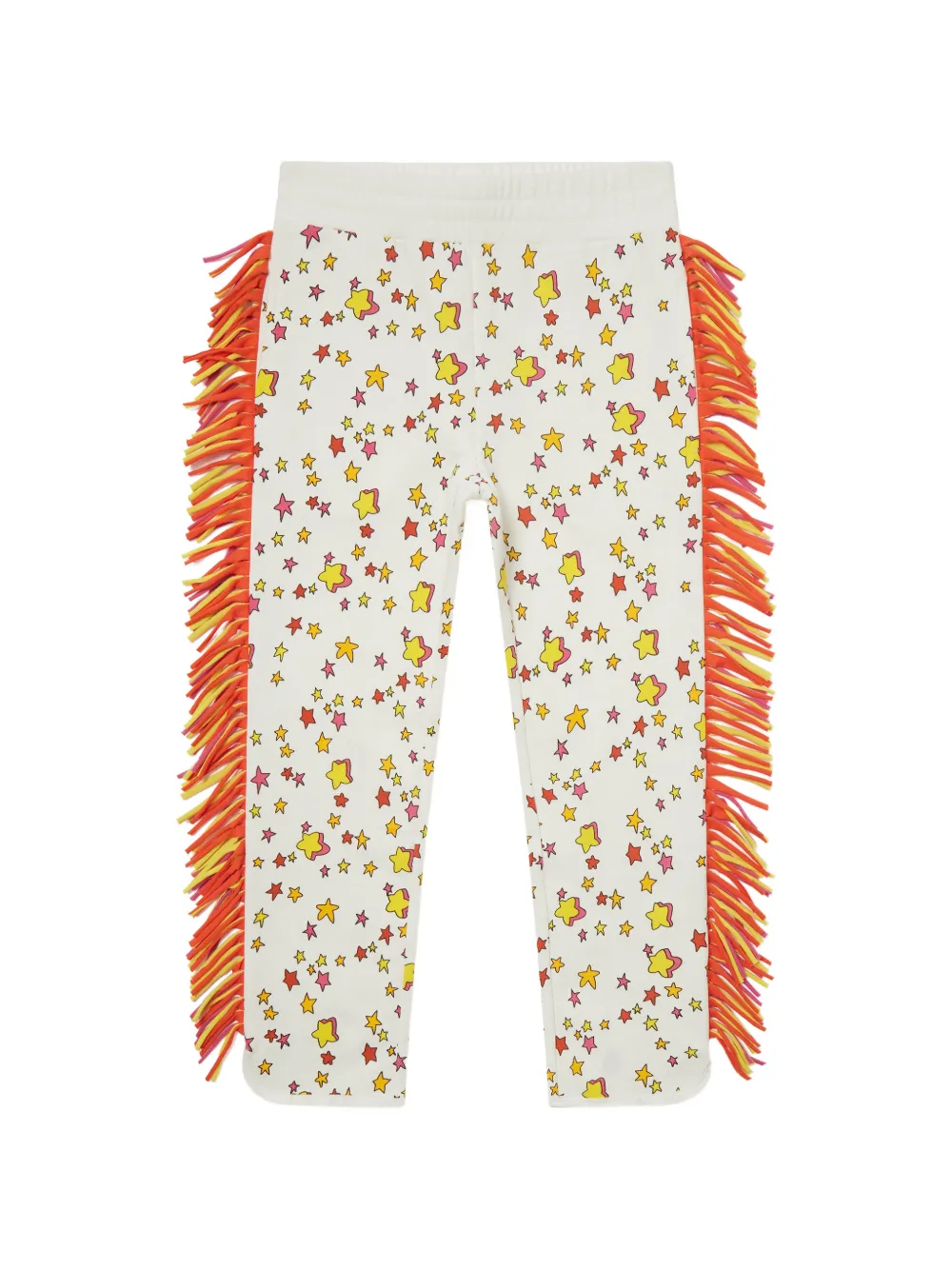 Stella McCartney Kids star-print fringed trousers - Bianco