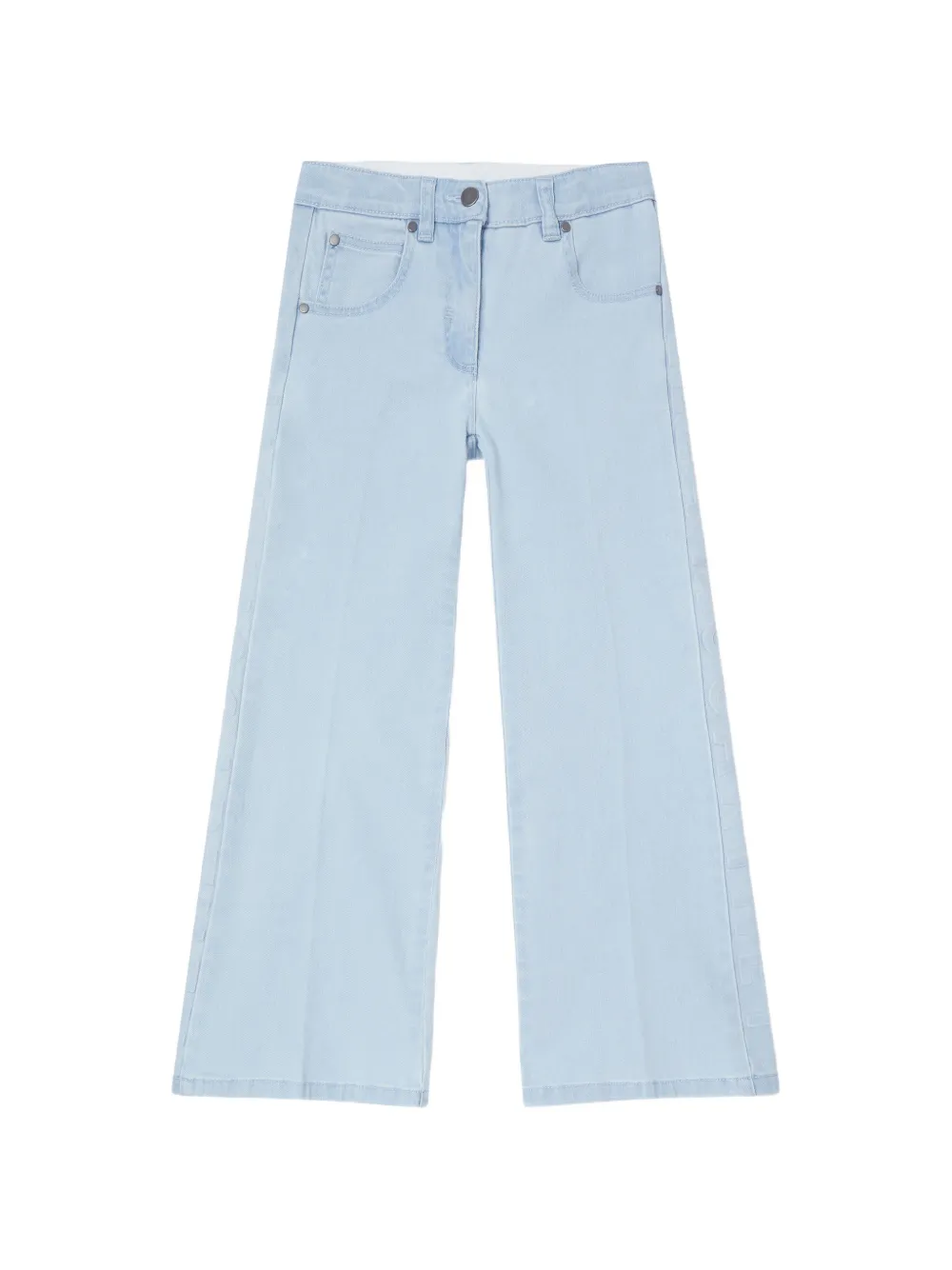 Stella McCartney Kids logo-embossed flared jeans - Blu