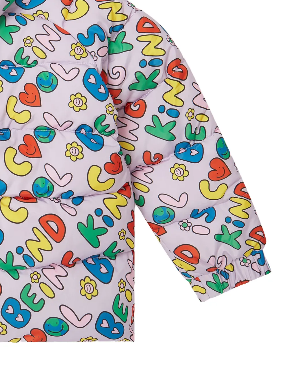 Stella McCartney Kids Donsjas met tekst Paars