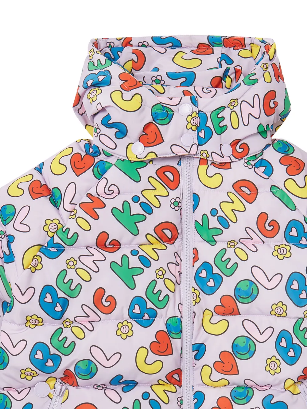 Stella McCartney Kids Donsjas met tekst Paars
