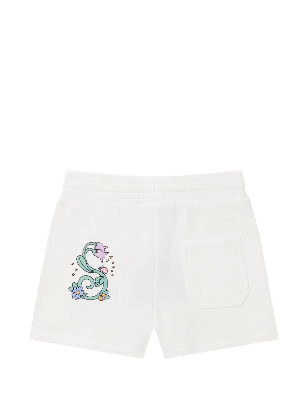 Stella McCartney Kids logo-print drawstring shorts Wit