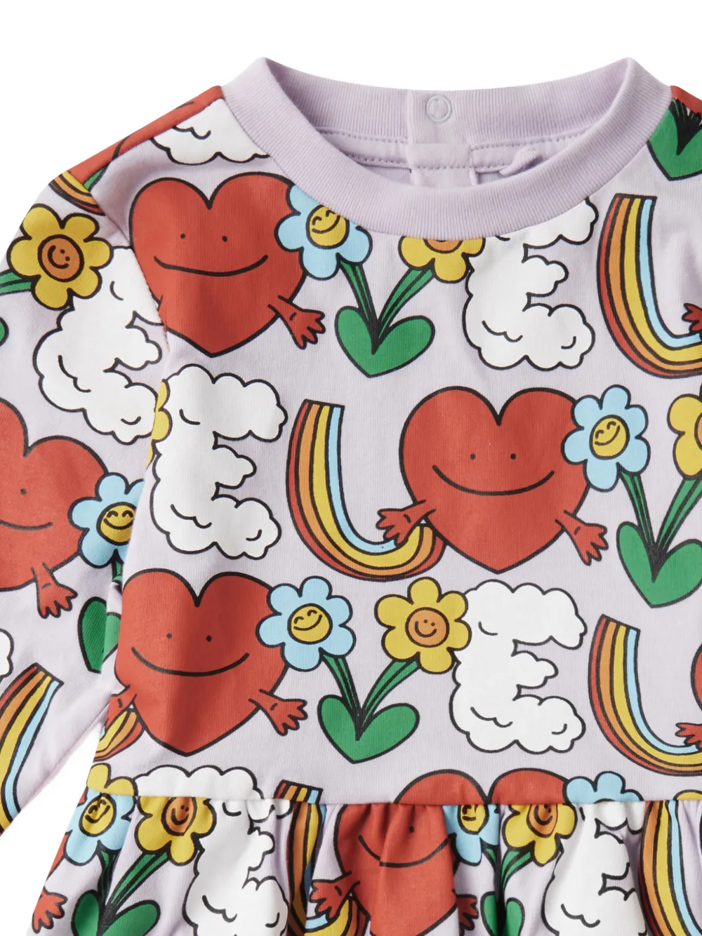 Stella McCartney Kids Earth Friends flared jurk met grafische print Paars