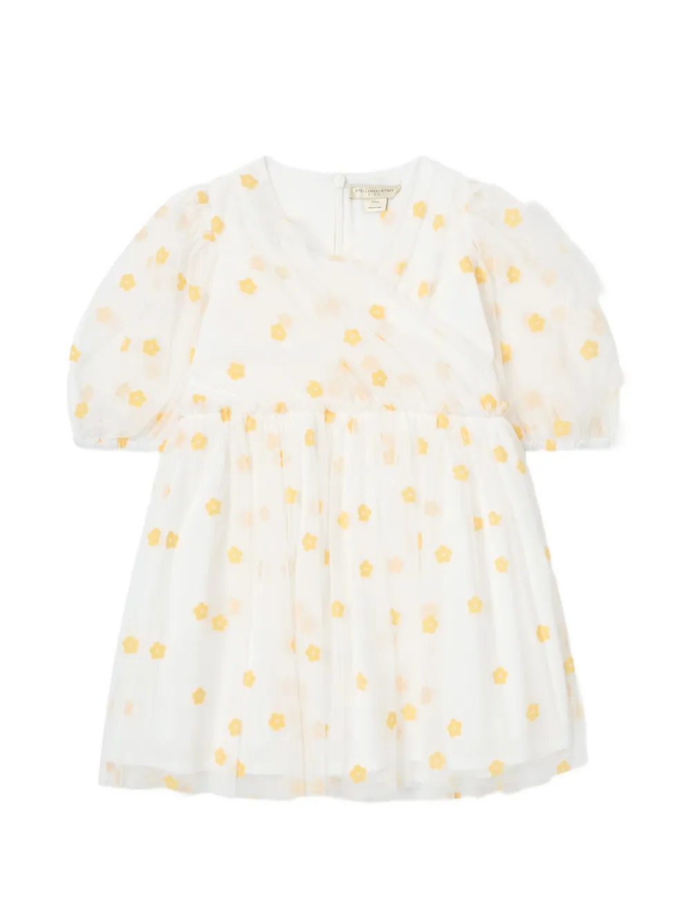 Stella McCartney Kids floral-print tulle dress - Bianco
