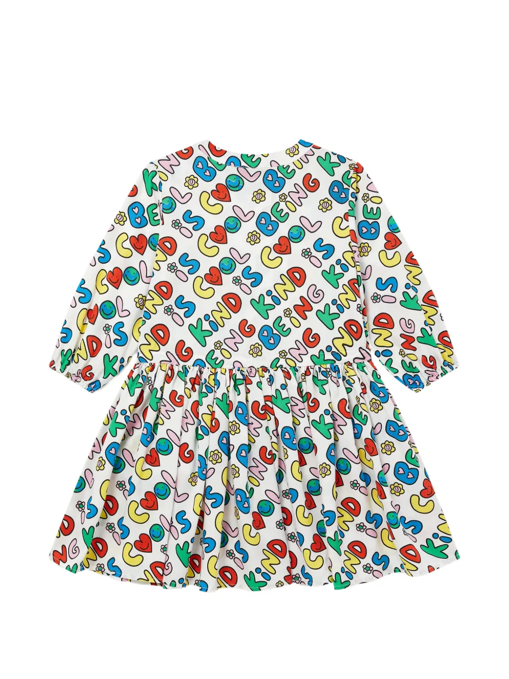Stella McCartney Kids slogan-print long-sleeve dress Wit
