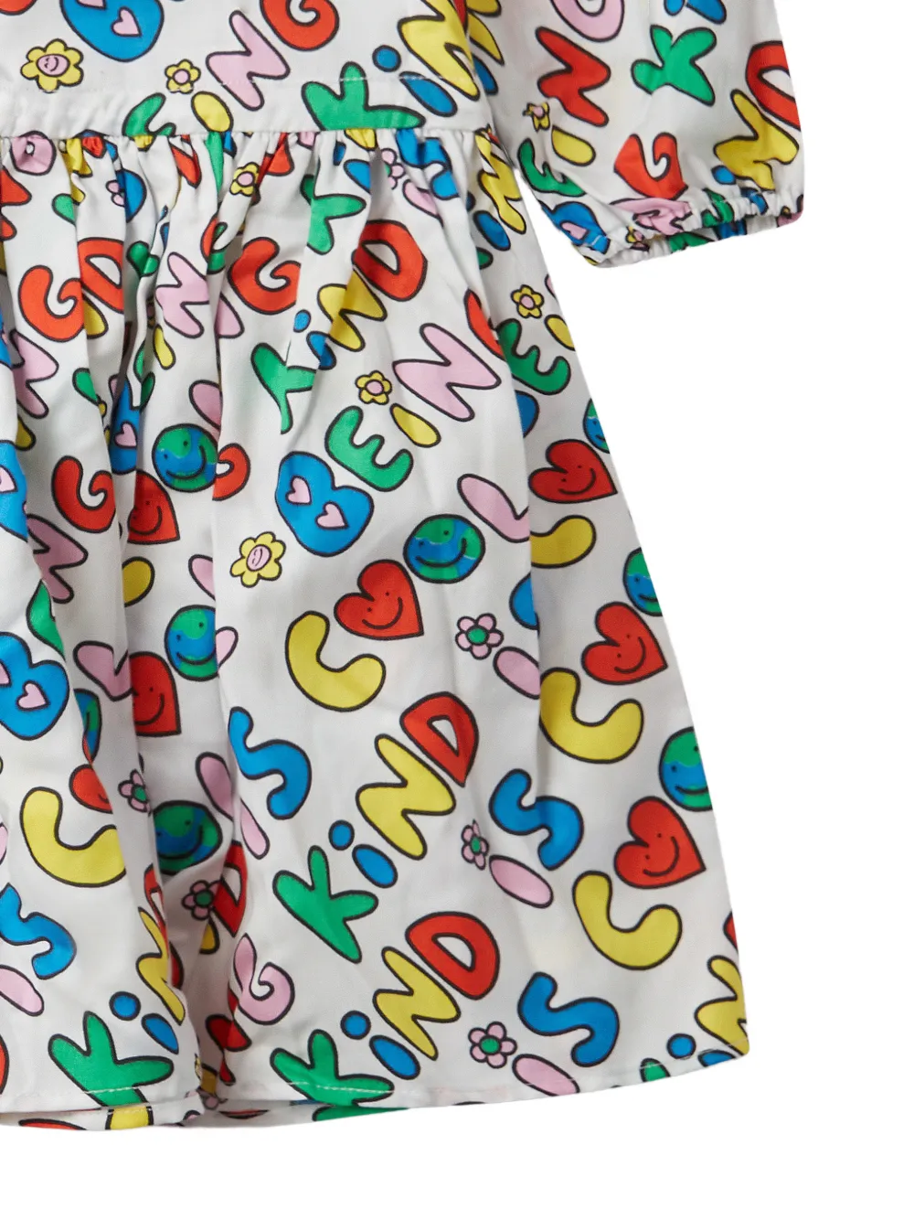 Stella McCartney Kids slogan-print long-sleeve dress Wit