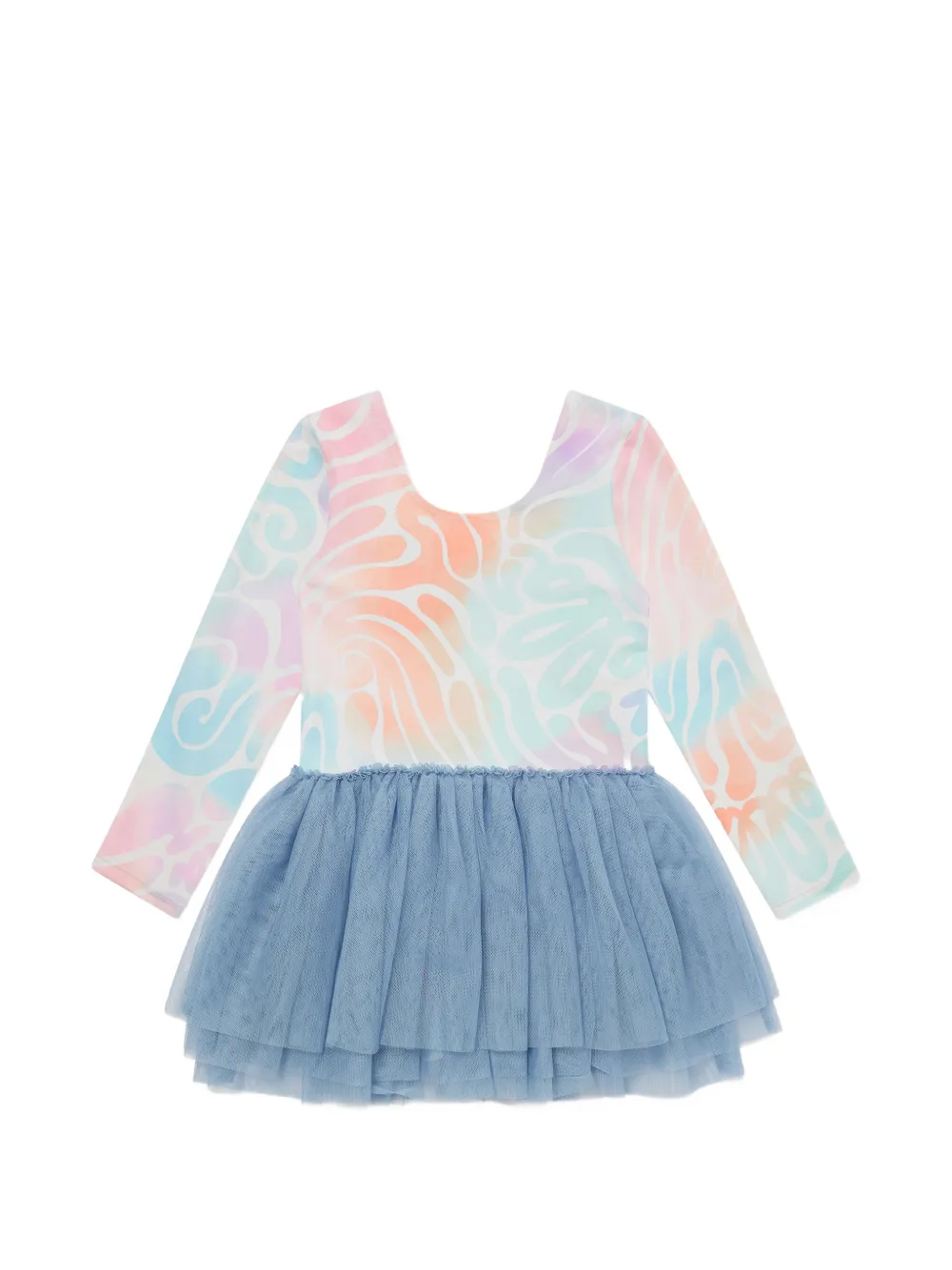 Stella McCartney Kids graphic-print tulle-skirt dress - Blu