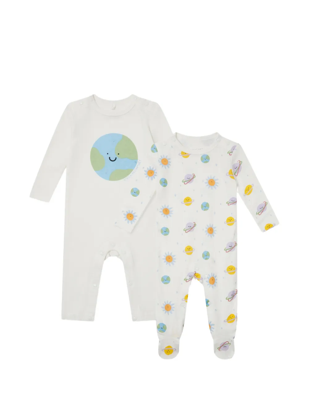 Stella McCartney Kids planet-print pajamas and rompers set (set of two) - Toni neutri