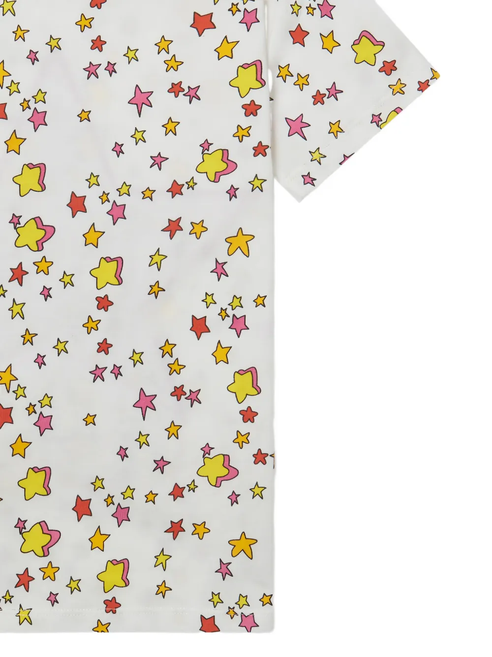 Stella McCartney Kids star-print fringed T-shirt Wit