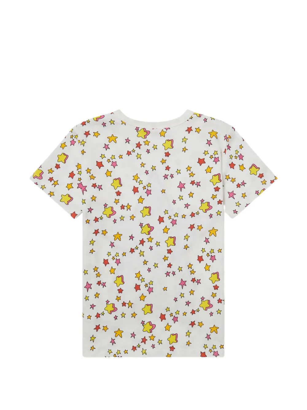 Stella McCartney Kids star-print fringed T-shirt Wit