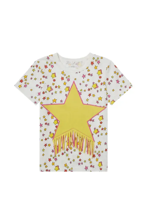 Stella McCartney Kids star-print fringed T-shirt