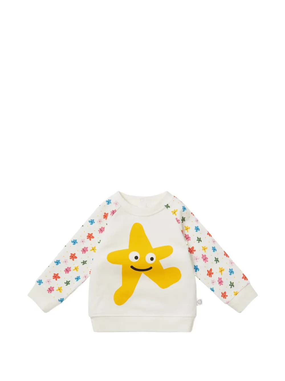 Stella McCartney Kids star-print raglan-sleeve sweater - Bianco