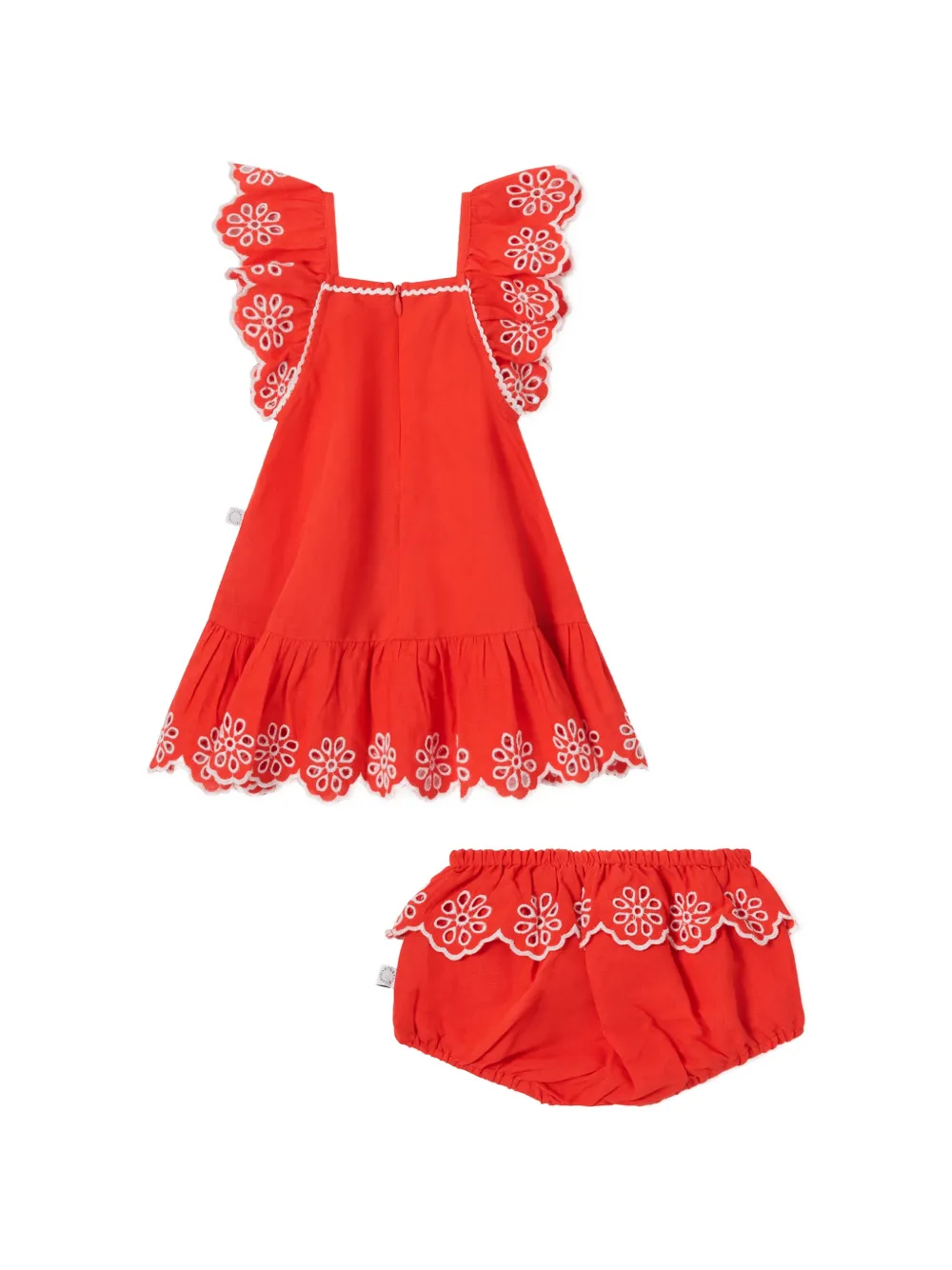 Stella McCartney Kids broderie-anglaise bloomer and ruffled dress set - Rosso