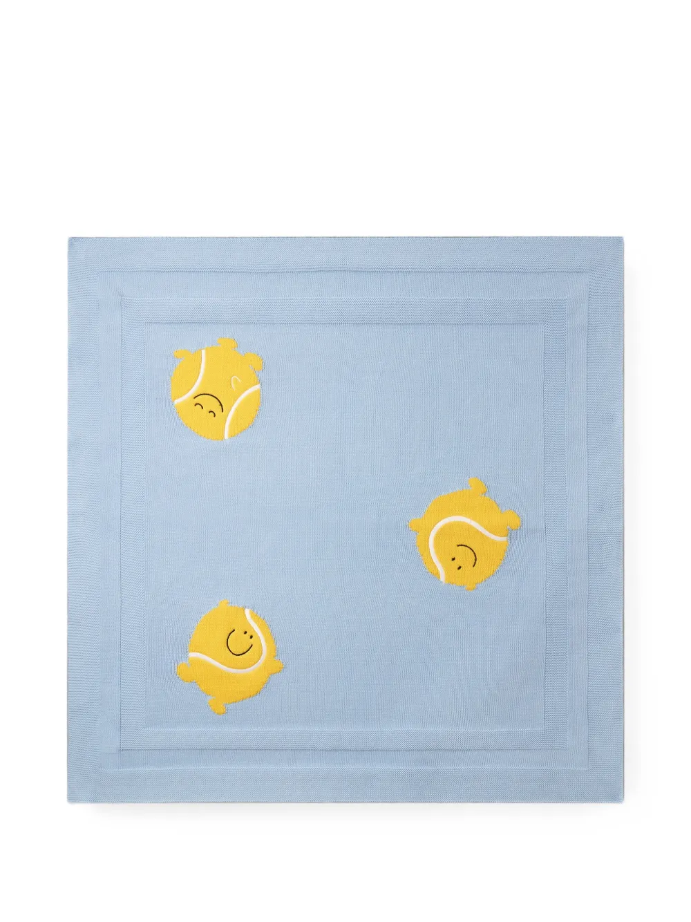 Stella McCartney Kids tennis ball-intarsia blanket - Blu