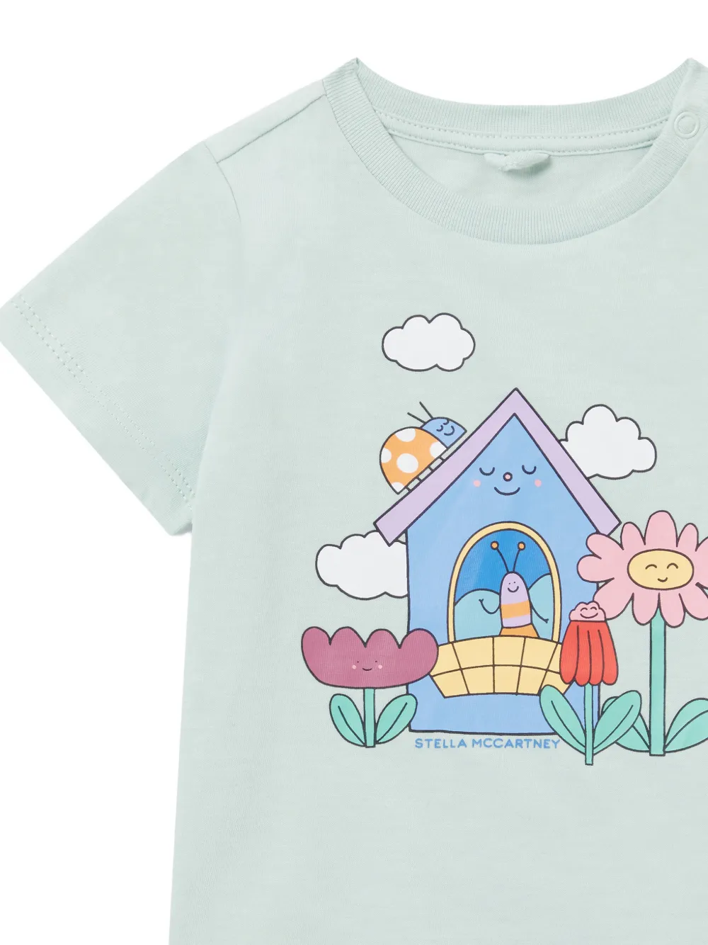 Stella McCartney Kids Bug House T-shirt met grafische print Groen