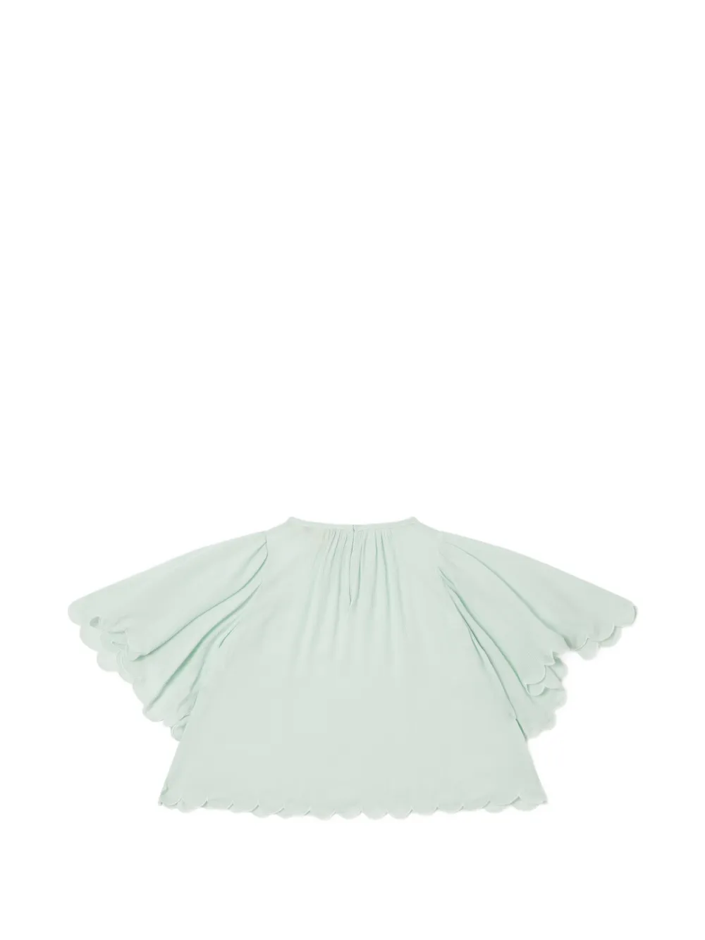 Stella McCartney Kids Blouse met gewelfde afwerking en capemouwen Groen