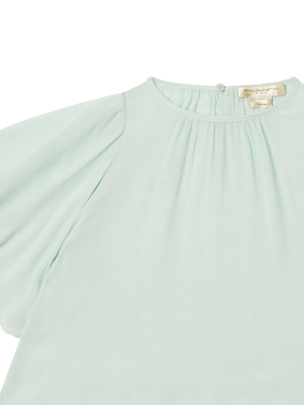 Stella McCartney Kids Blouse met gewelfde afwerking en capemouwen Groen
