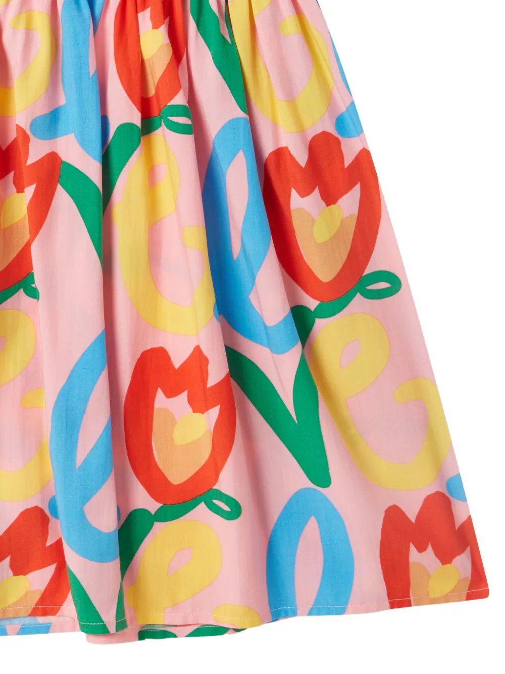Stella McCartney Kids Jurk met Love-print en ruches Roze