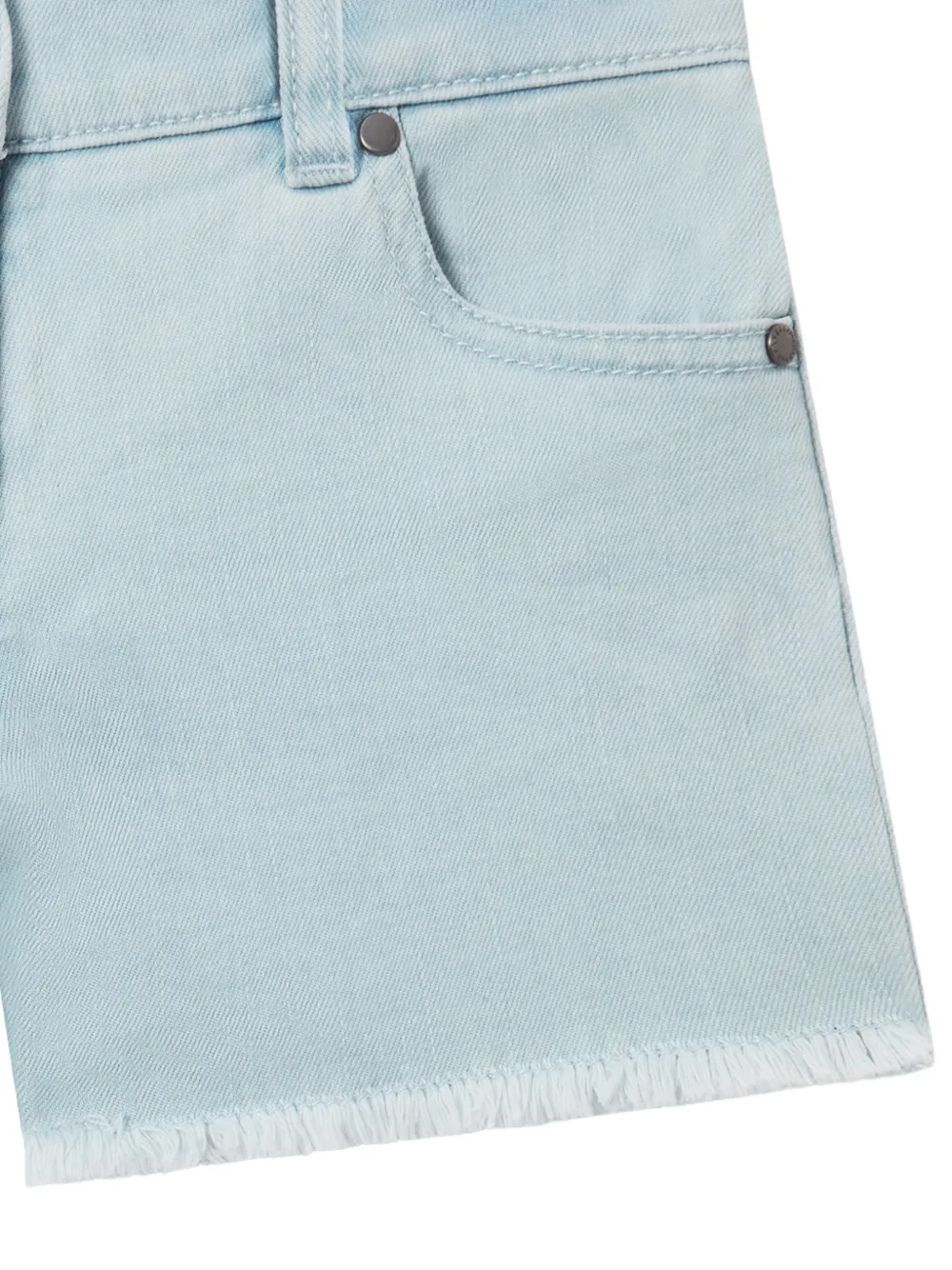 Stella McCartney Kids Shorts met gehaakte patch en franje Blauw