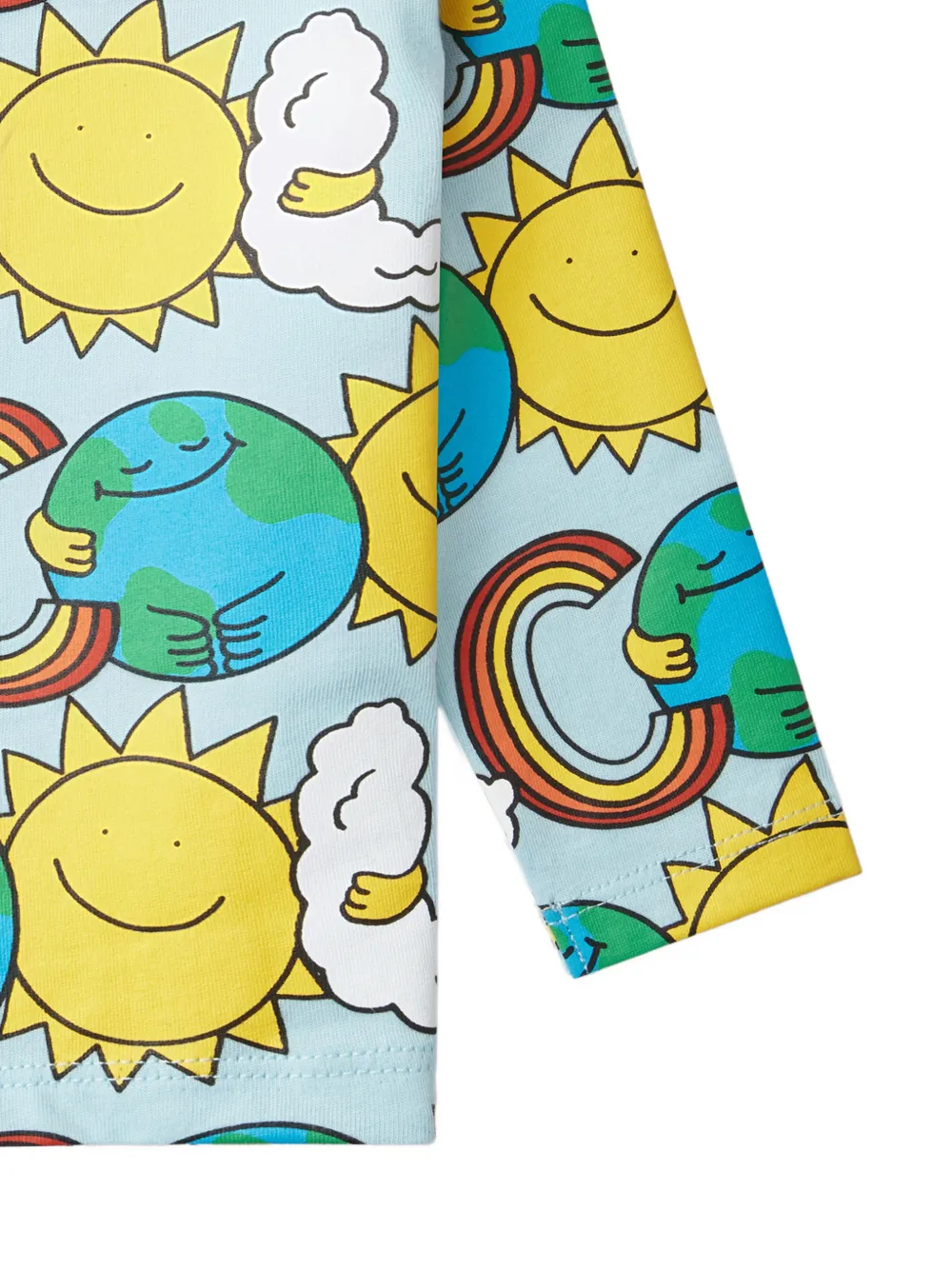 Stella McCartney Kids Earth Friends T-shirt met lange mouwen en grafische print Blauw