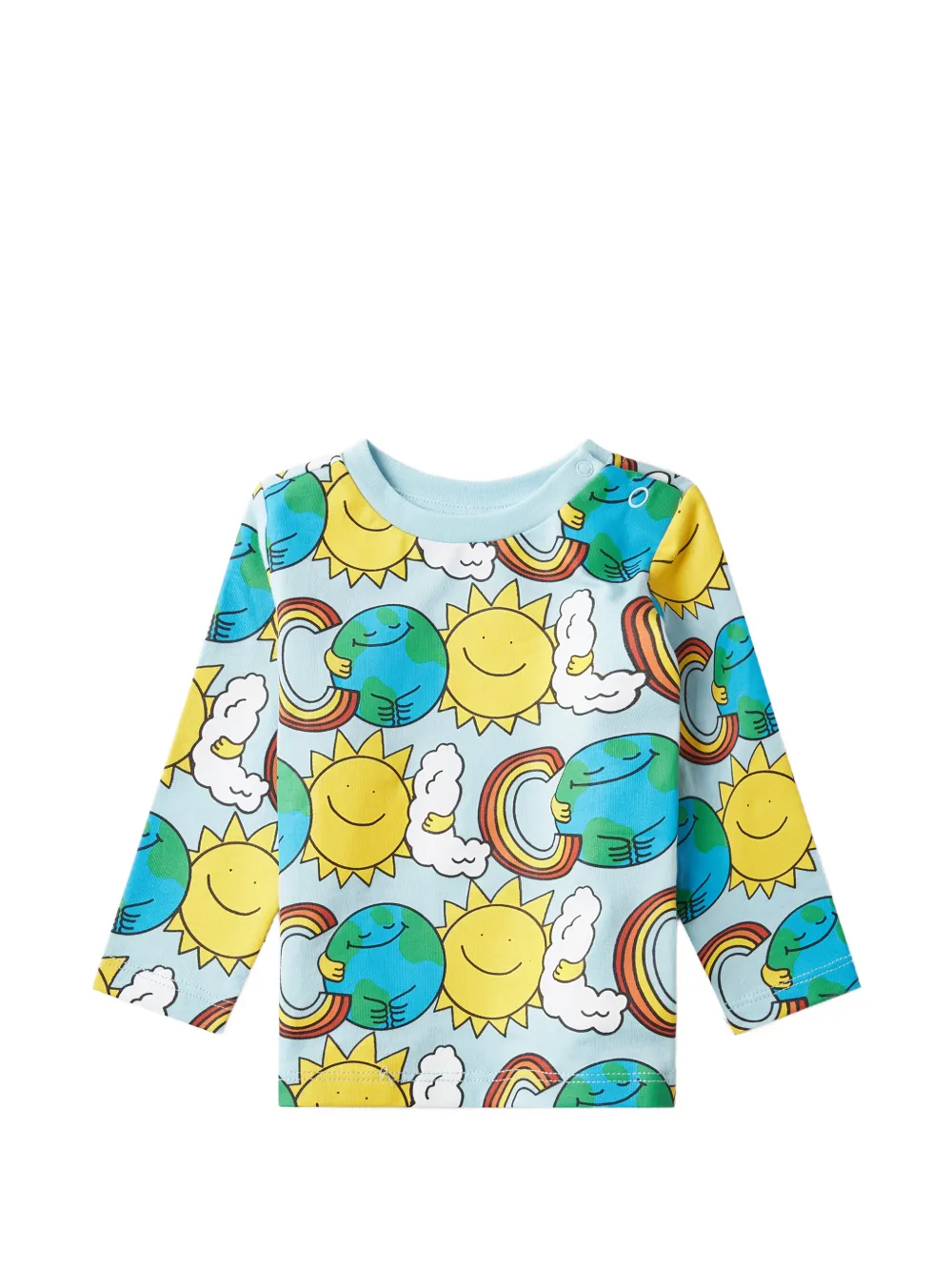Stella McCartney Kids Earth Friends graphic-print long-sleeve T-shirt - Blu