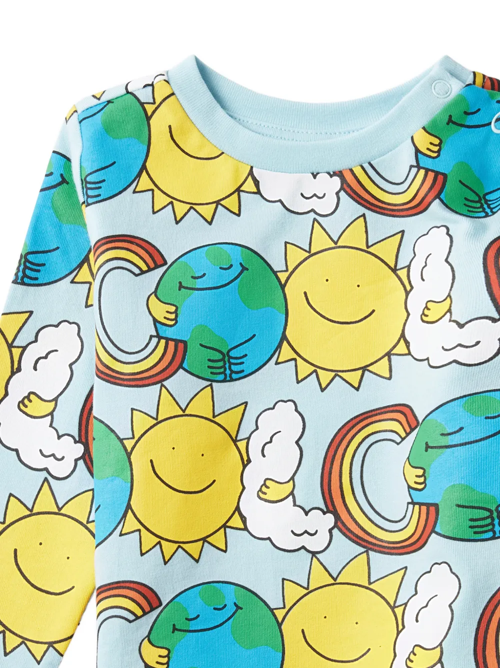 Stella McCartney Kids Earth Friends T-shirt met lange mouwen en grafische print Blauw