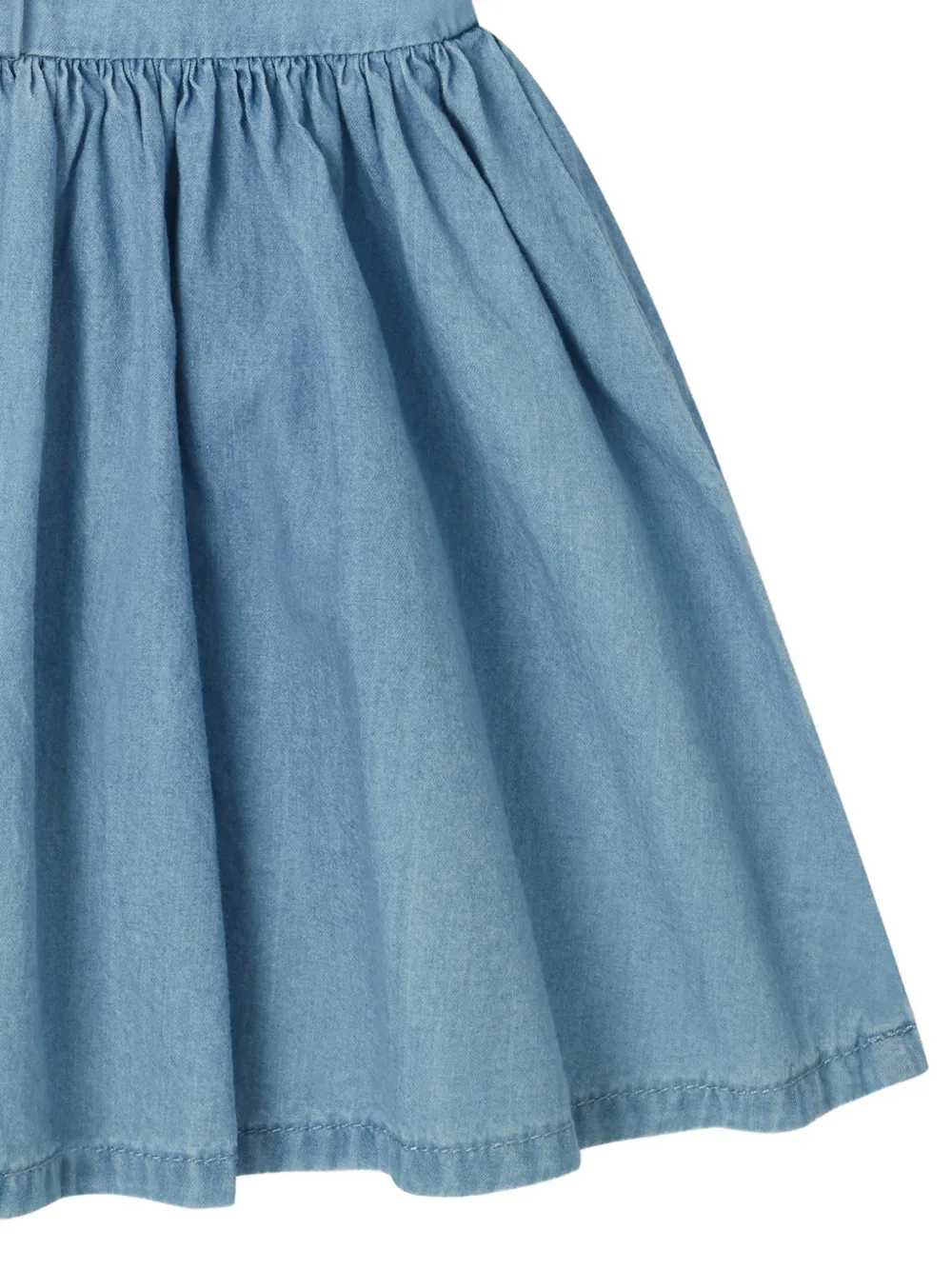 Stella McCartney Kids Jurk met pofmouwen en geborduurde lieveheersbeestje Blauw