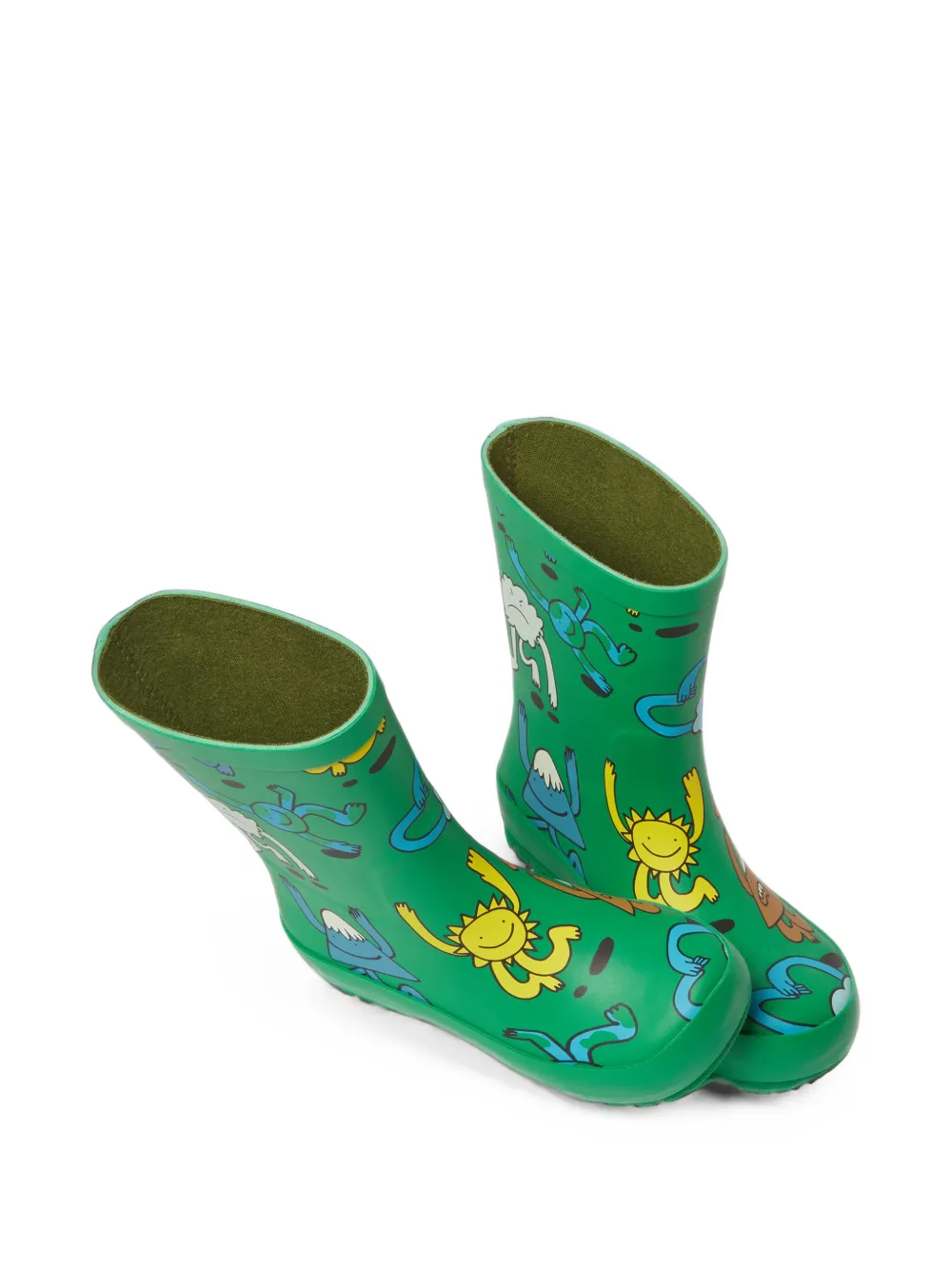 Stella McCartney Kids Earth Friends graphic-print boots Groen