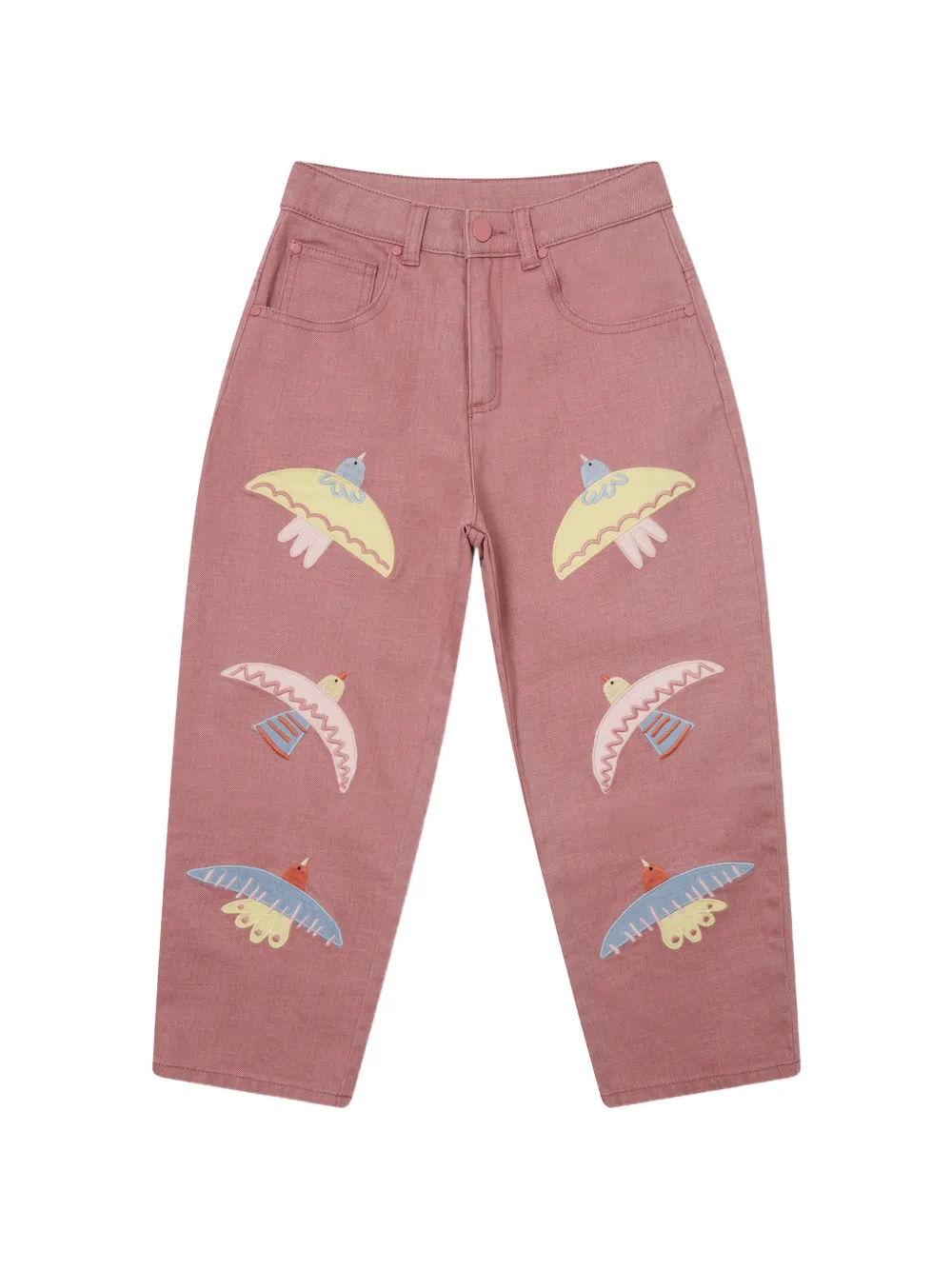 Stella McCartney Kids dove-embroidered trousers - Rosa
