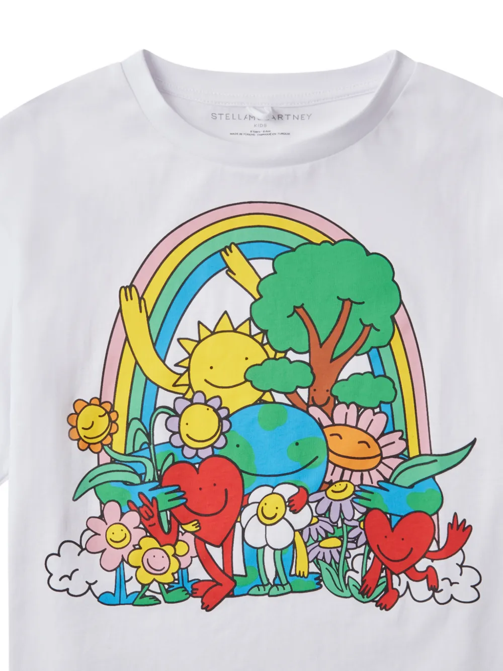 Stella McCartney Kids Earth Friends T-shirt met grafische print Wit