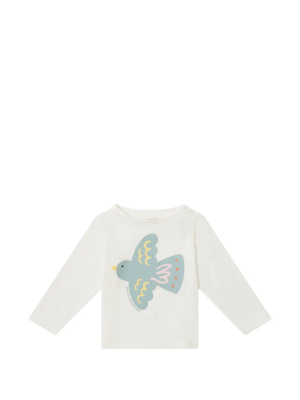 Stella McCartney Kids bird-print long-sleeve T-shirt - Toni neutri