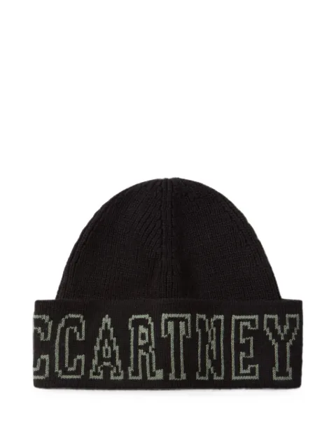 Stella McCartney Kids bonnet côtelé à logo intarsia