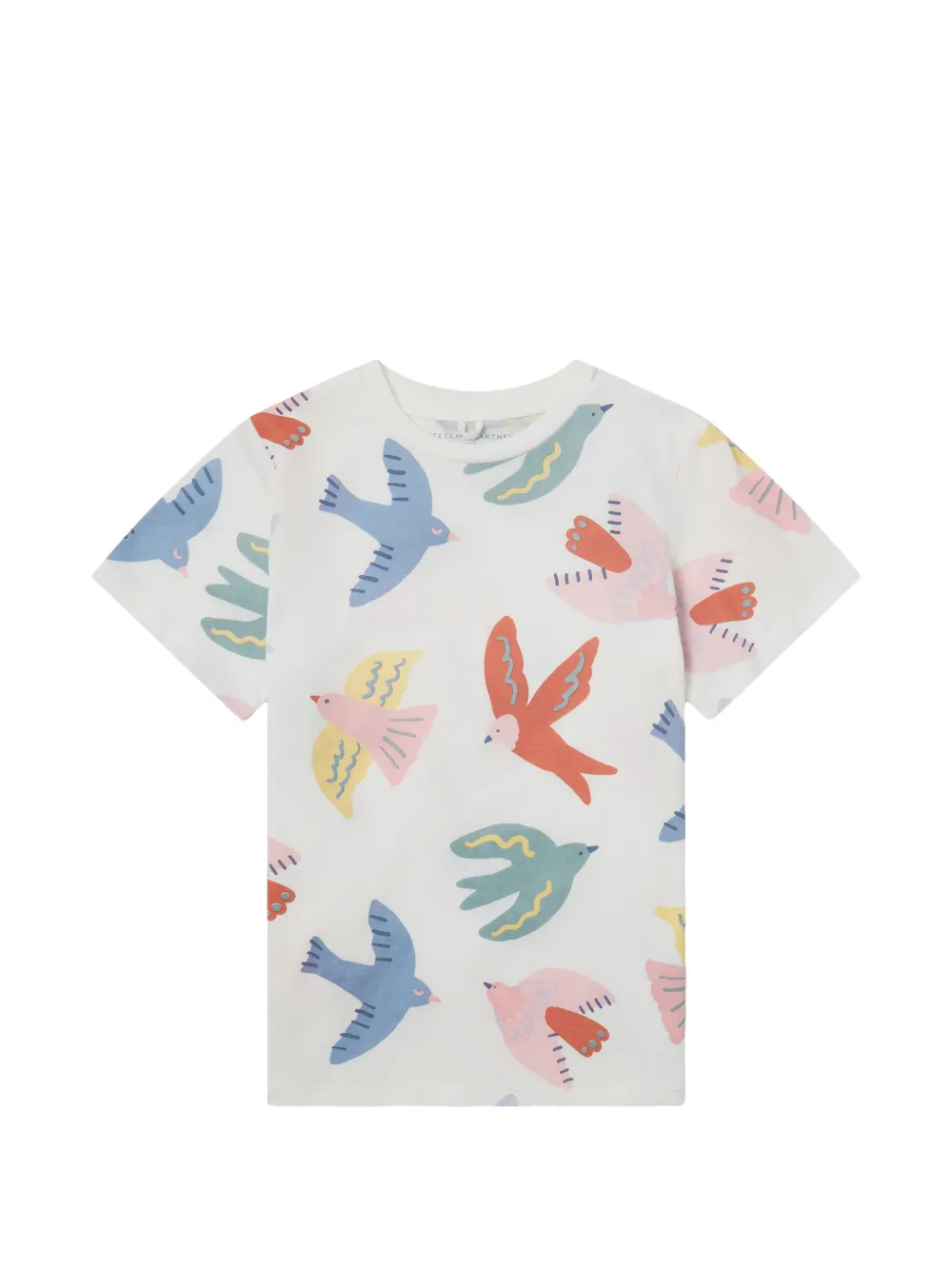 Stella McCartney Kids bird-print short-sleeve T-shirt - Bianco