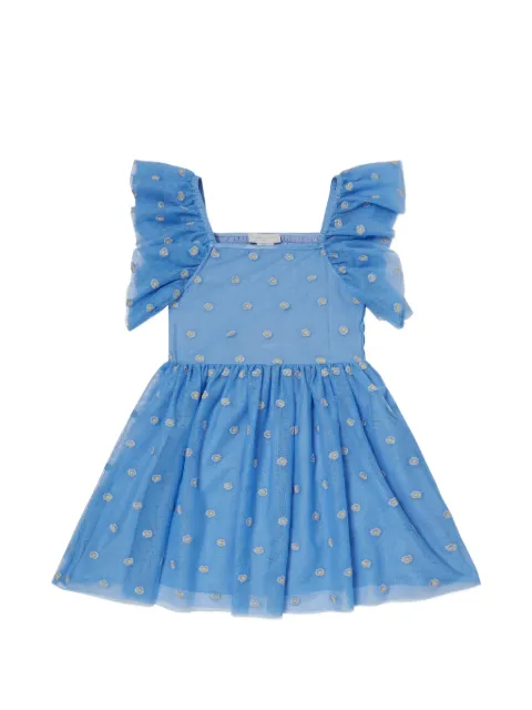 Stella McCartney Kids Vestido com bordado floral e babados