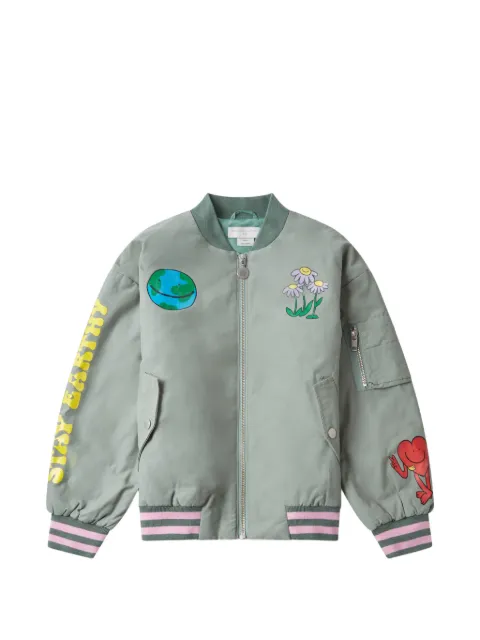 Stella McCartney Kids chaqueta bómber Earth Friends con motivo gráfico