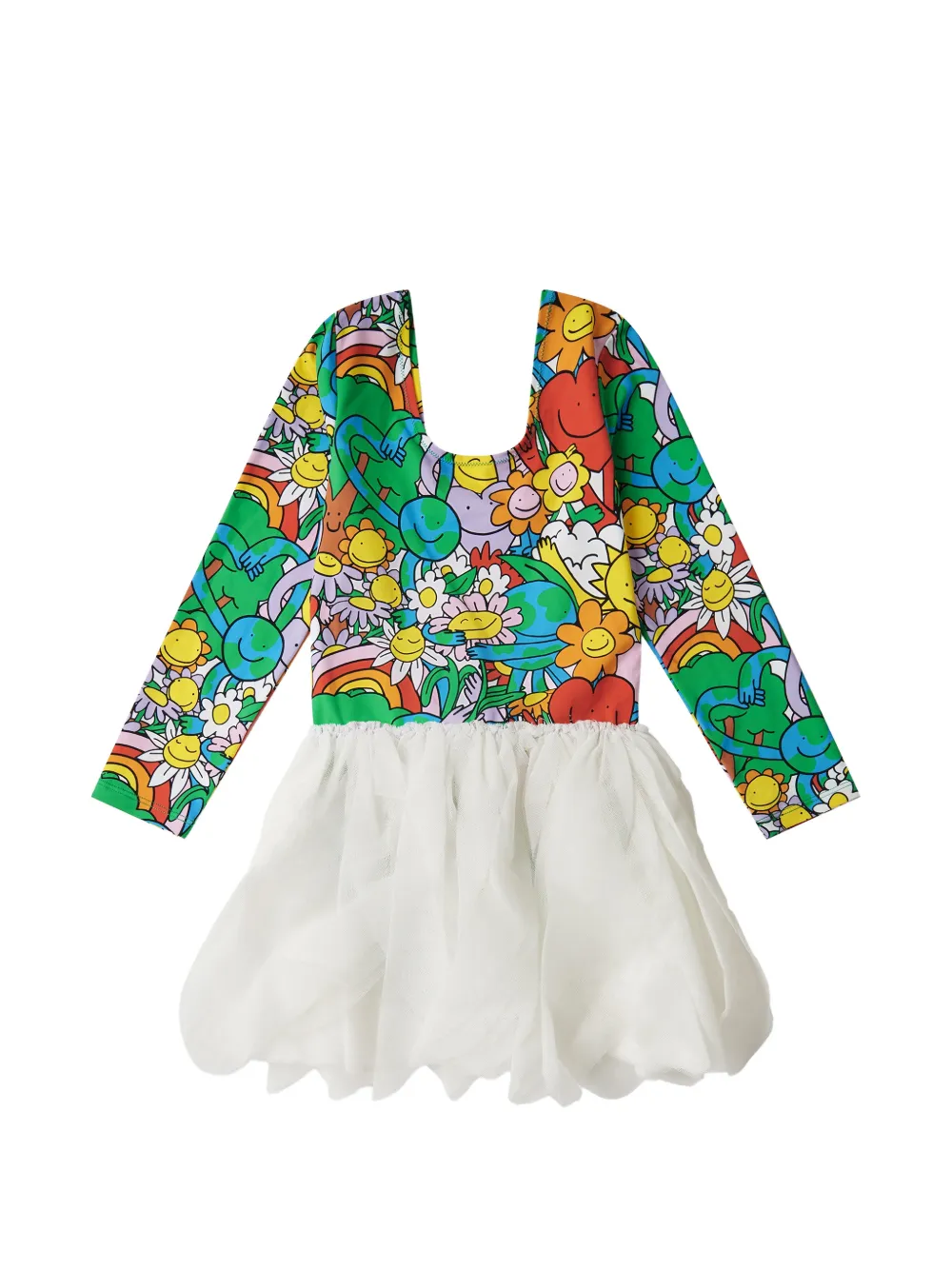 Stella McCartney Kids Jurk met tule rok Wit