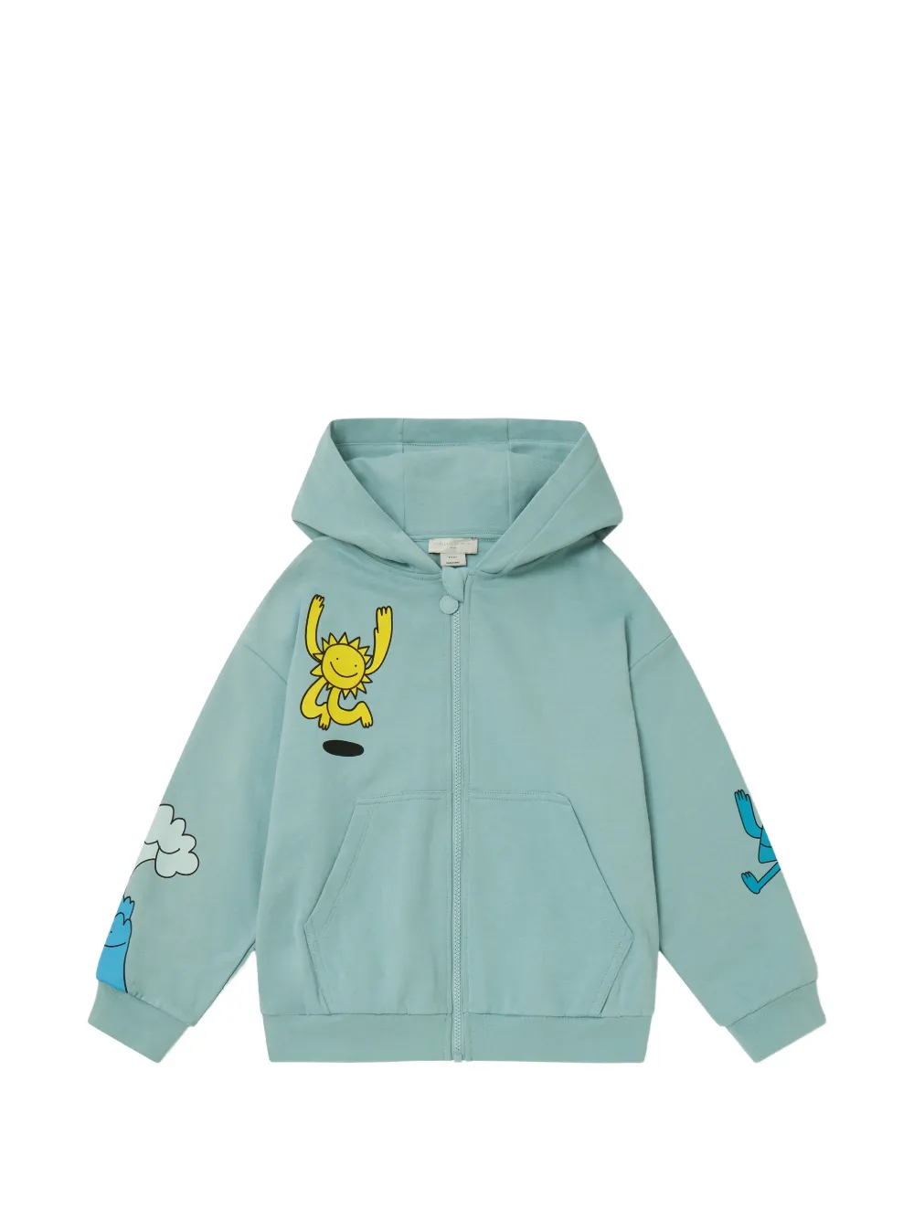 Stella McCartney Kids Earth Friends graphic-print zip-up hoodie - Blu