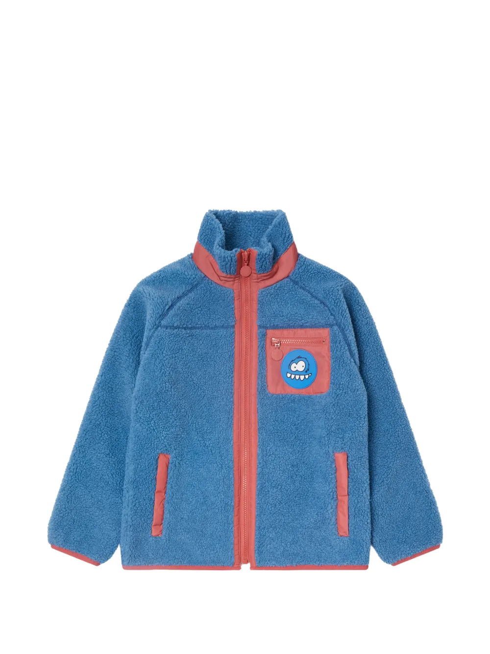 Stella McCartney Kids monster-patch fleece jacket Blauw