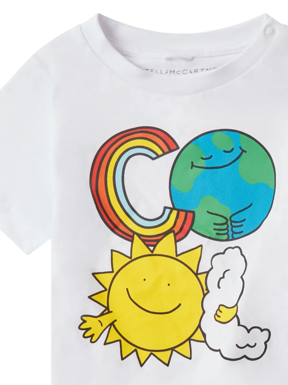 Stella McCartney Kids Earth Friends graphic-print T-shirt Wit