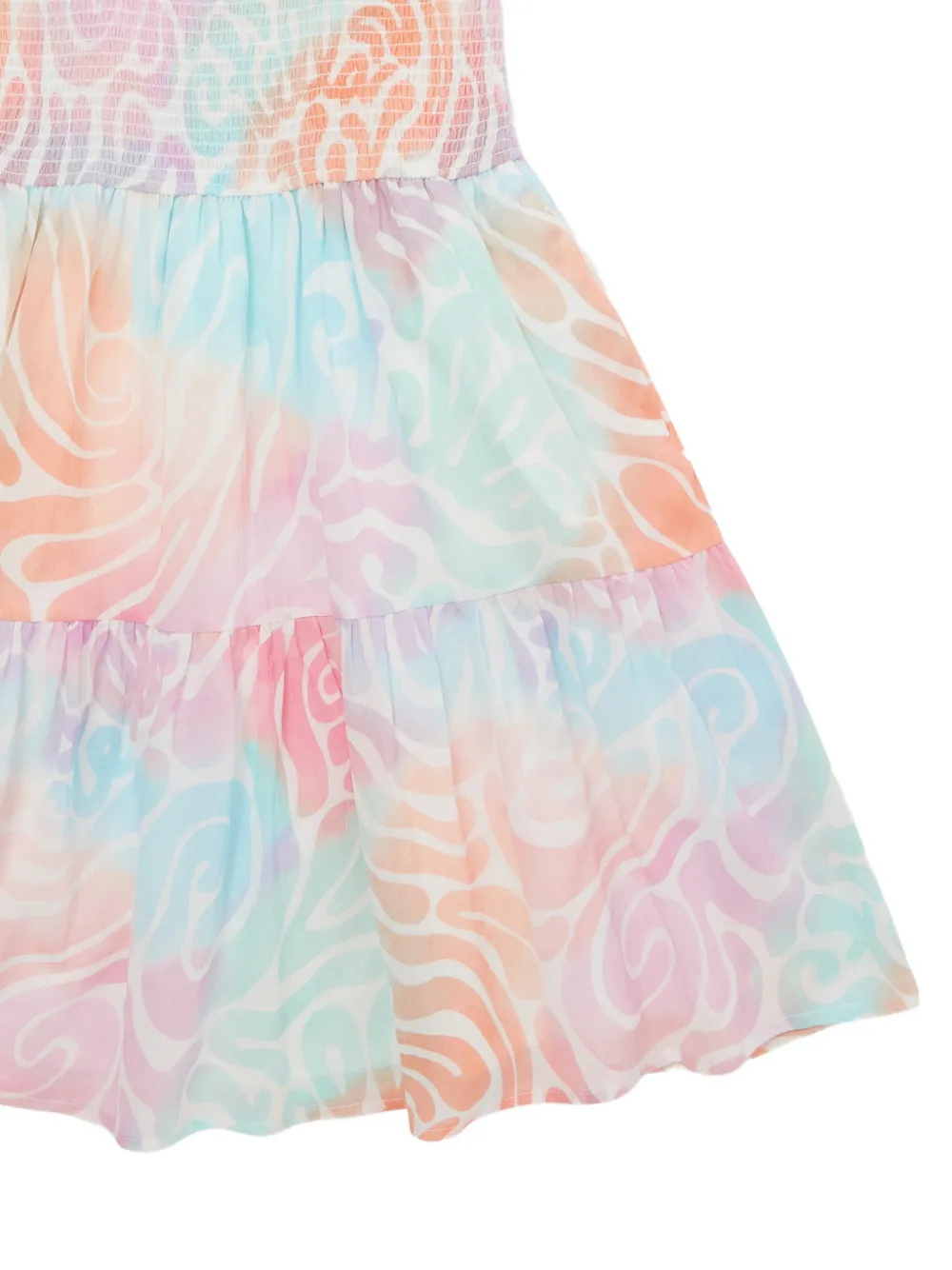 Stella McCartney Kids Gesmockte jurk met abstracte print Wit